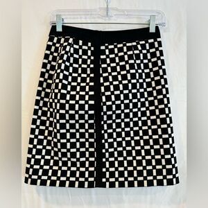 White House Black Market Black and White Checkered Skirt